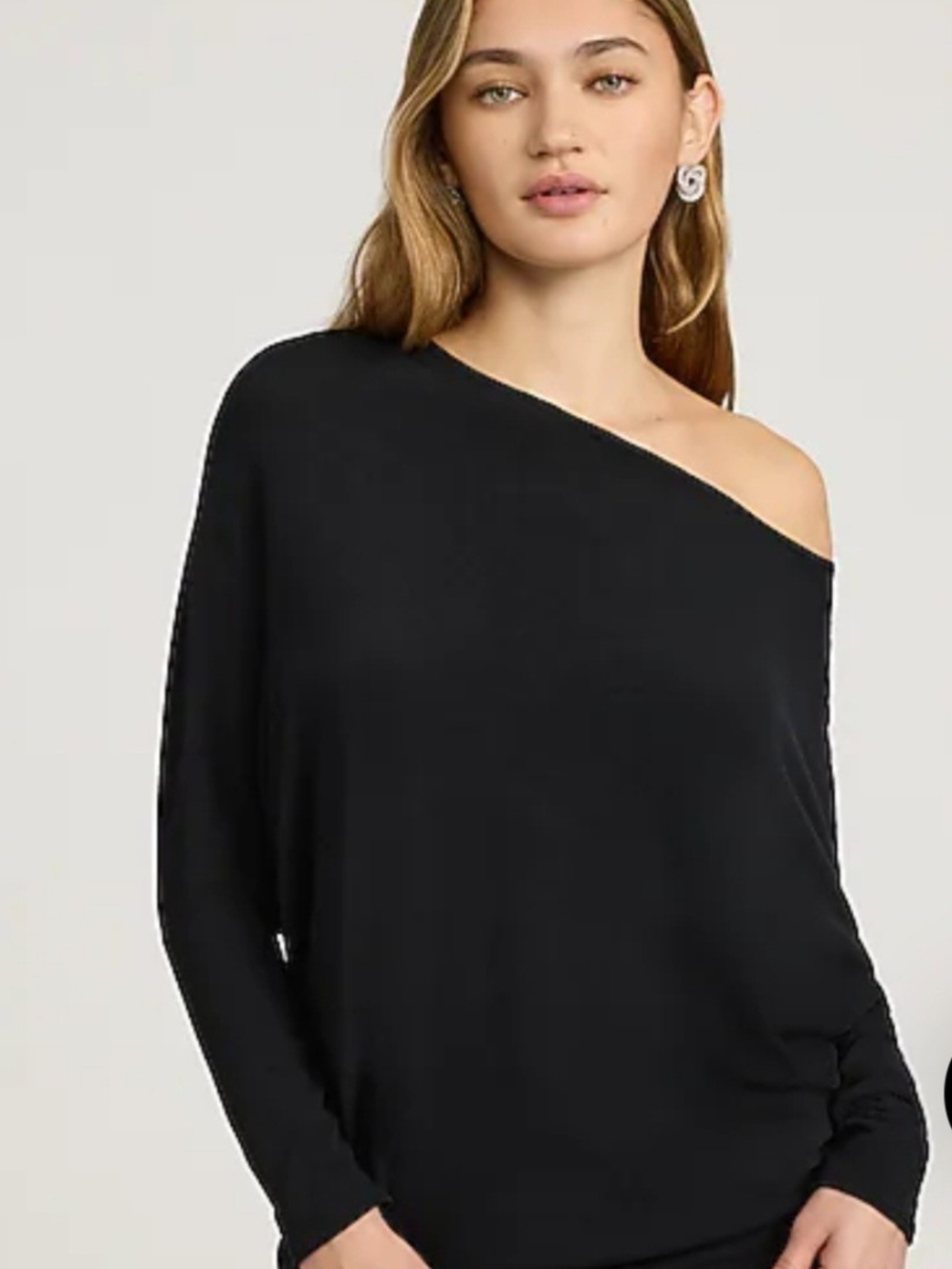 Express Relaxed Crepe Convertible Dolman Long Sleeve Sweater